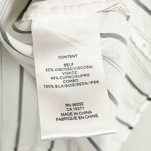 Tibi Women’s Silk Anna Stripe Spaghetti Strap Cami in White and Black Size 0 - Picture 10 of 10